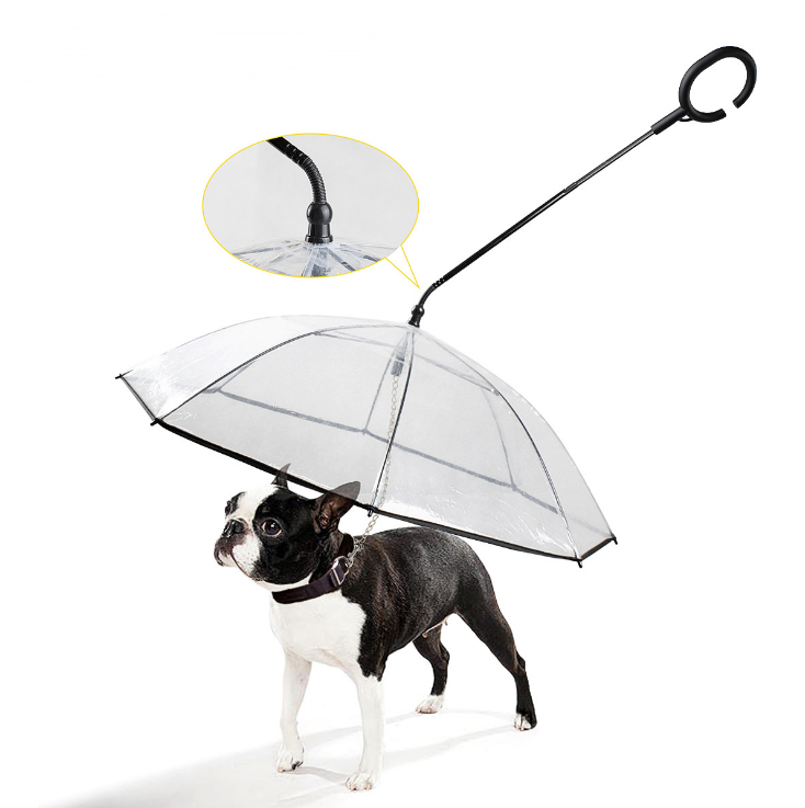 Hot Selling Transparent Pet Supplies Adjustable Pet C Type Umbrella