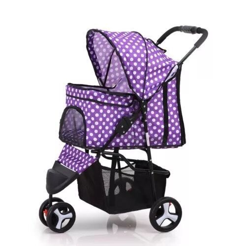 Lightweight Folding Pet Trolley Dogs And Cats Dog Out Stroller Three-wheeled Pet Stroller Dog Out Stroller Supplies